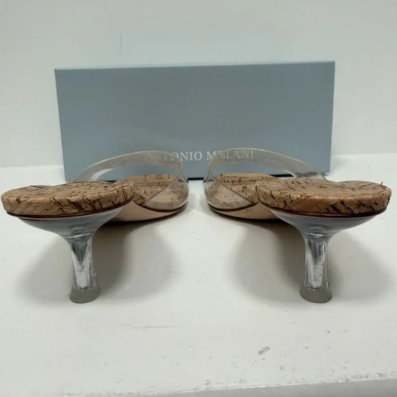 Antonio Melani Cork Sandals with Clear Straps - Picture 4 of 6
